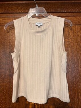 Evereve ribbed cream tank top L